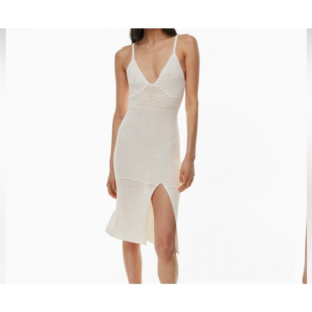 Wilfred Ivory Crochet Midi Dress